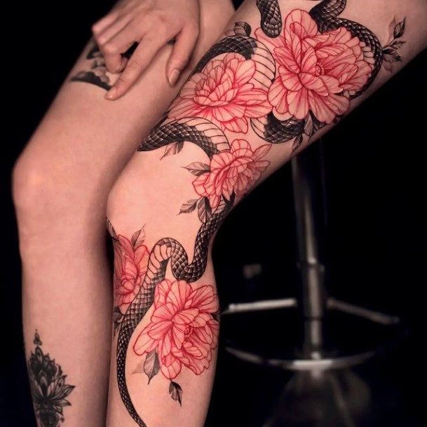 Elaborate Styles For Womens Flower Sleeve Tattoo