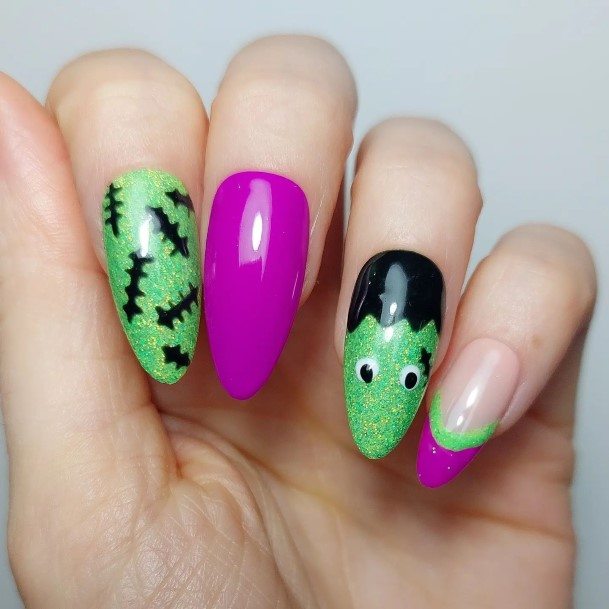 Elaborate Styles For Womens Frankenstein Nail