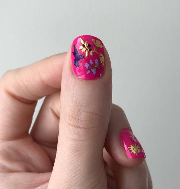 Elaborate Styles For Womens Fuchsia Nail