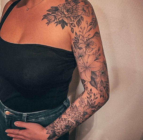 Elaborate Styles For Womens Full Sleeve Tattoo