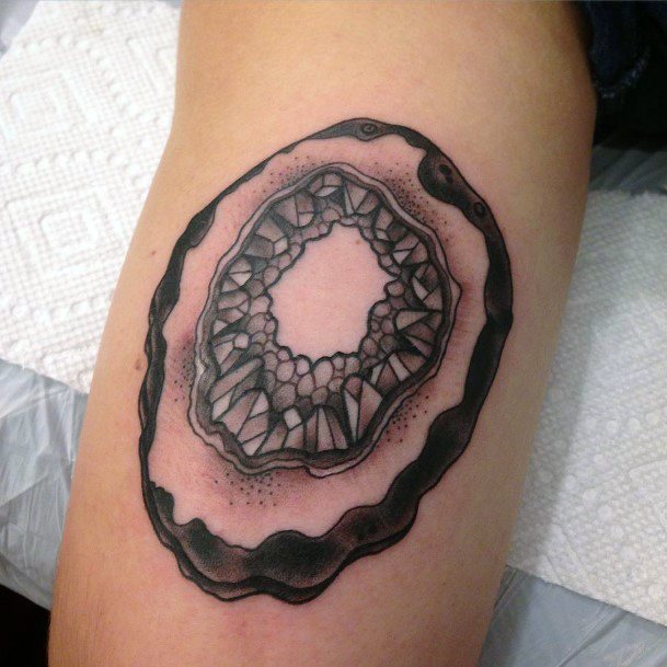 Elaborate Styles For Womens Geode Tattoo