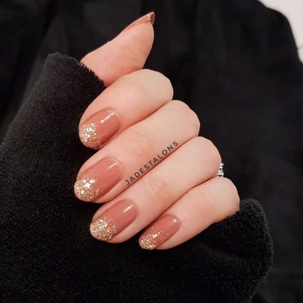 Elaborate Styles For Womens Gold Ombre Nail