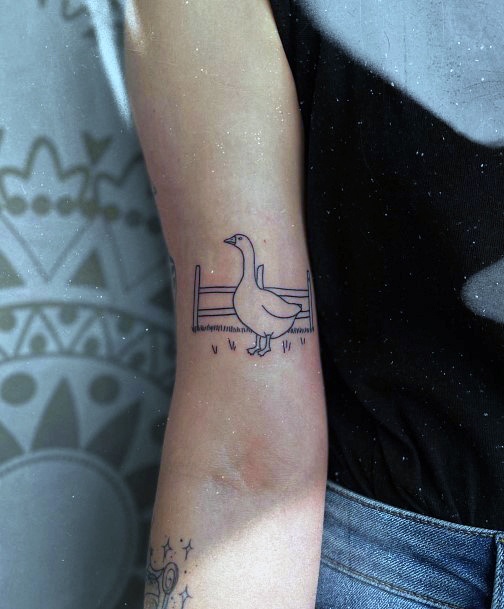 Elaborate Styles For Womens Goose Tattoo