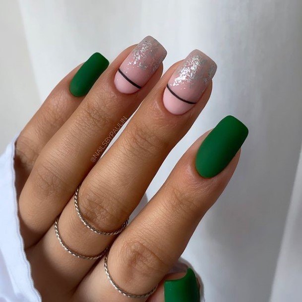 Elaborate Styles For Womens Green Nail