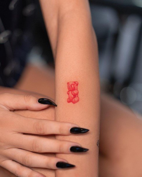 Elaborate Styles For Womens Gummy Bear Tattoo Tiny
