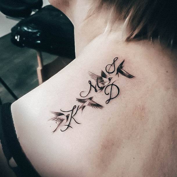 Elaborate Styles For Womens Initials Tattoo