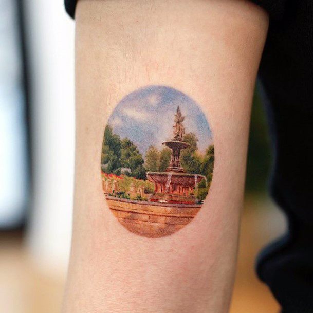 Elaborate Styles For Womens Landscape Tattoo