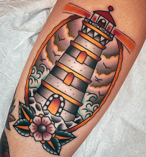 Elaborate Styles For Womens Lighthouse Tattoo