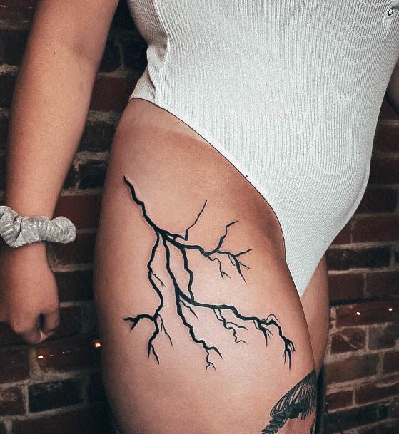 Elaborate Styles For Womens Lightning Bolt Tattoo