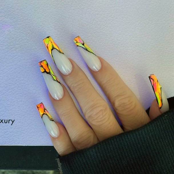 Elaborate Styles For Womens Long French Nail