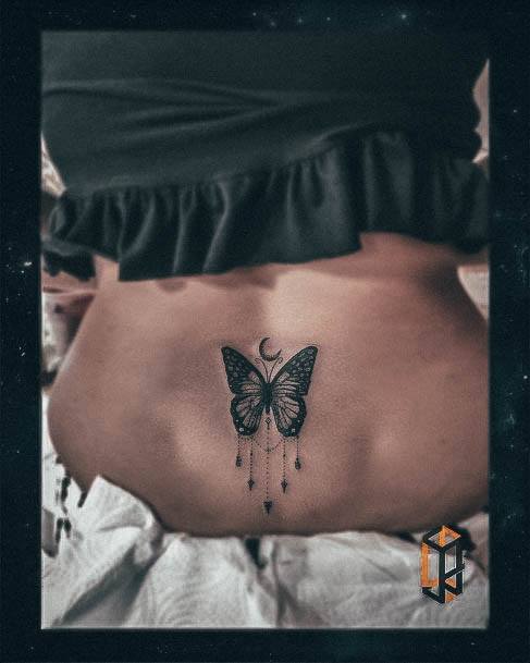 Elaborate Styles For Womens Lower Back Tattoo