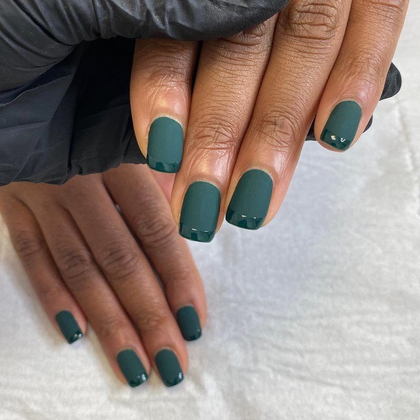 Elaborate Styles For Womens Matte Green Nail