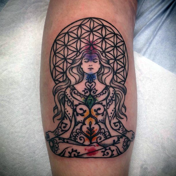 Elaborate Styles For Womens Meditation Tattoo