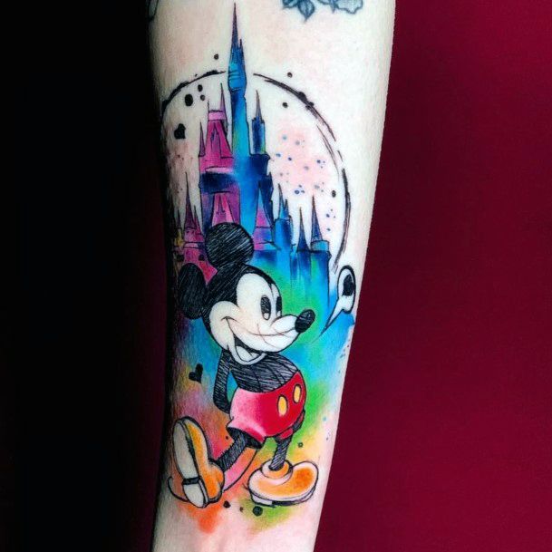 Elaborate Styles For Womens Mickey Mouse Tattoo