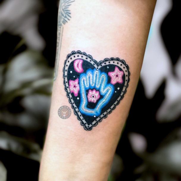 Elaborate Styles For Womens Neon Tattoo