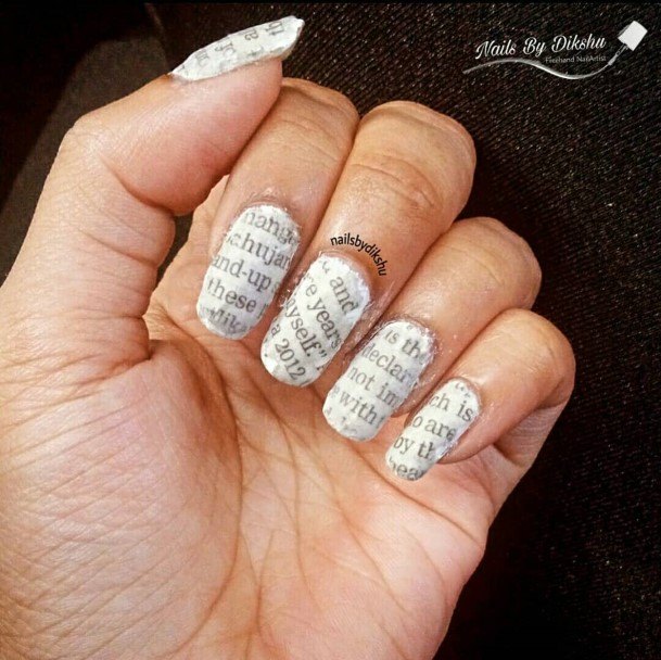 Elaborate Styles For Womens Newspaper Nail