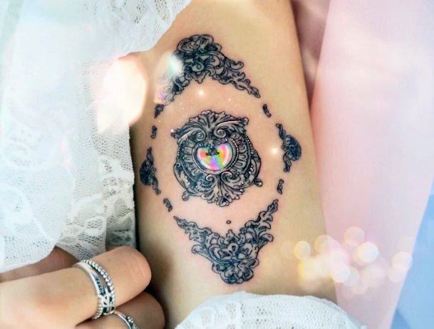 Elaborate Styles For Womens Opal Tattoo