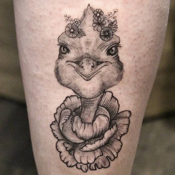 Elaborate Styles For Womens Ostrich Tattoo