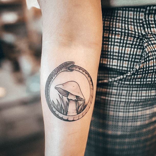 Elaborate Styles For Womens Ouroboros Tattoo