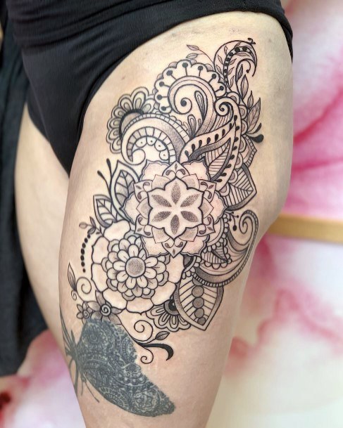 Elaborate Styles For Womens Paisley Tattoo