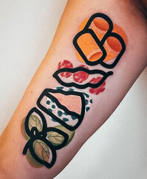 Elaborate Styles For Womens Pasta Tattoo