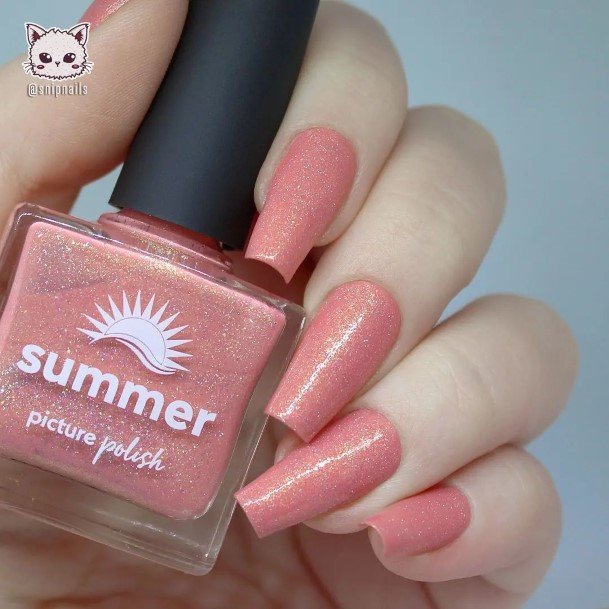 Elaborate Styles For Womens Peach And Pink Nail