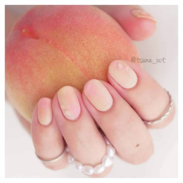 Elaborate Styles For Womens Peach Matte Nail