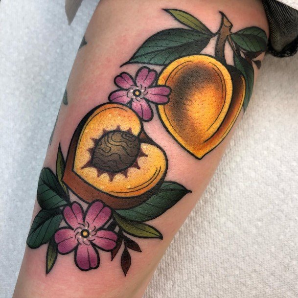 Elaborate Styles For Womens Peach Tattoo