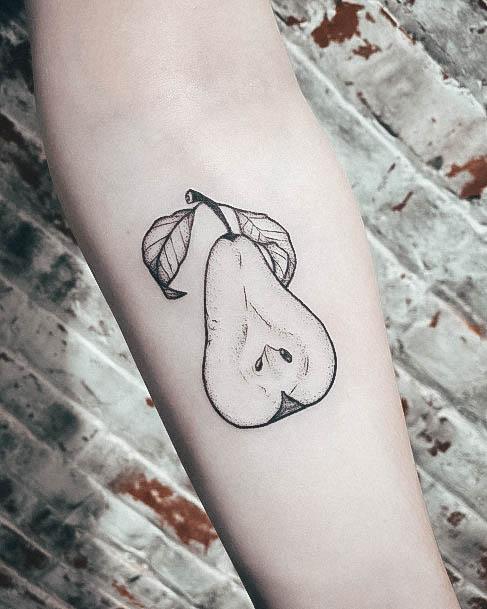 Elaborate Styles For Womens Pear Tattoo