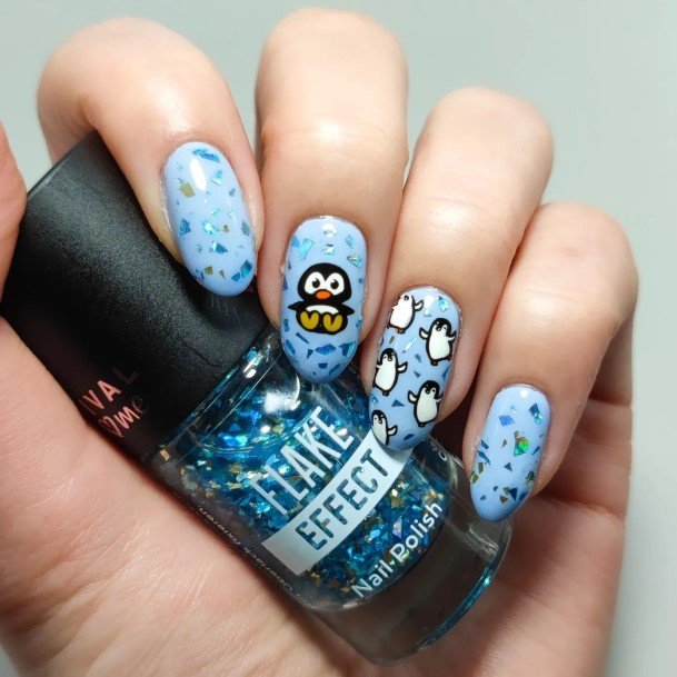 Elaborate Styles For Womens Penguin Nail