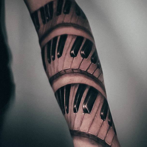 Elaborate Styles For Womens Piano Tattoo