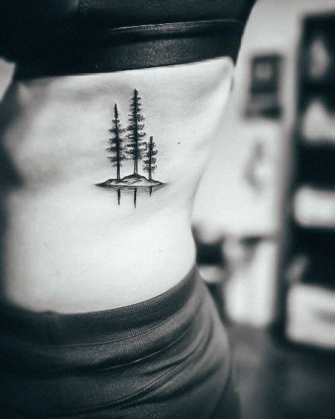 Elaborate Styles For Womens Pine Tree Tattoo