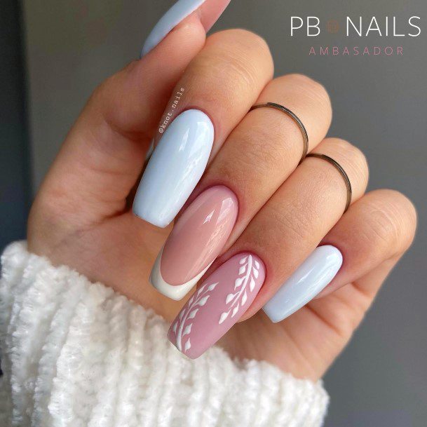 Elaborate Styles For Womens Pink And Blue Nail