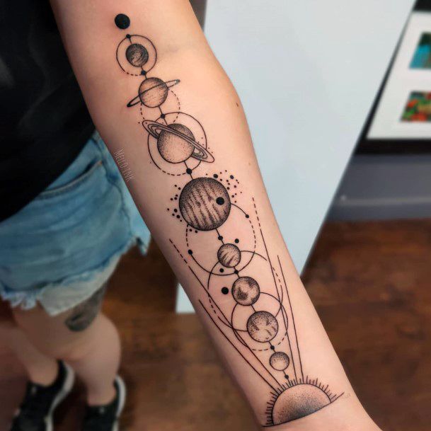 Elaborate Styles For Womens Pluto Tattoo