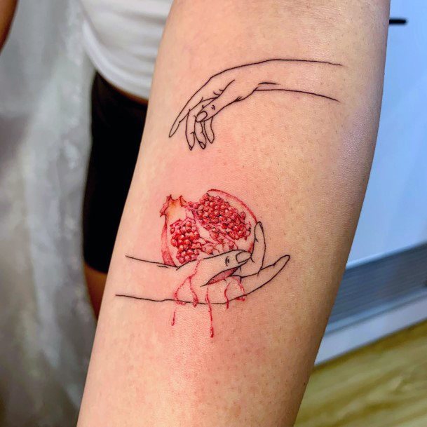 Elaborate Styles For Womens Pomegranate Tattoo