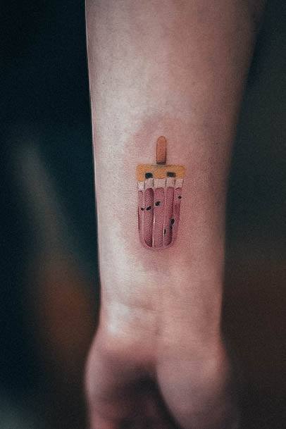 Elaborate Styles For Womens Popsicle Tattoo