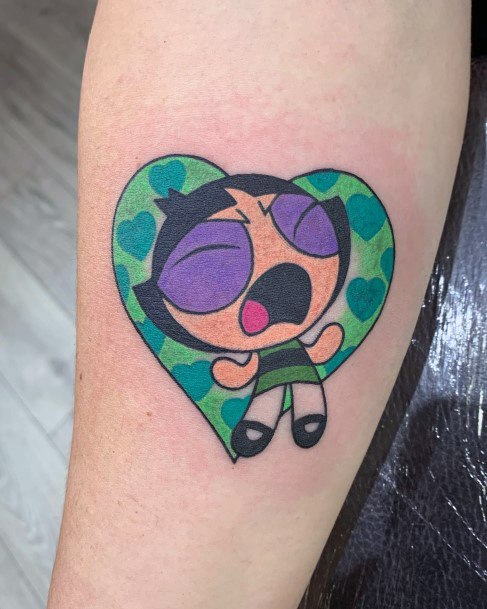 Elaborate Styles For Womens Powerpuff Girls Buttercup Tattoo