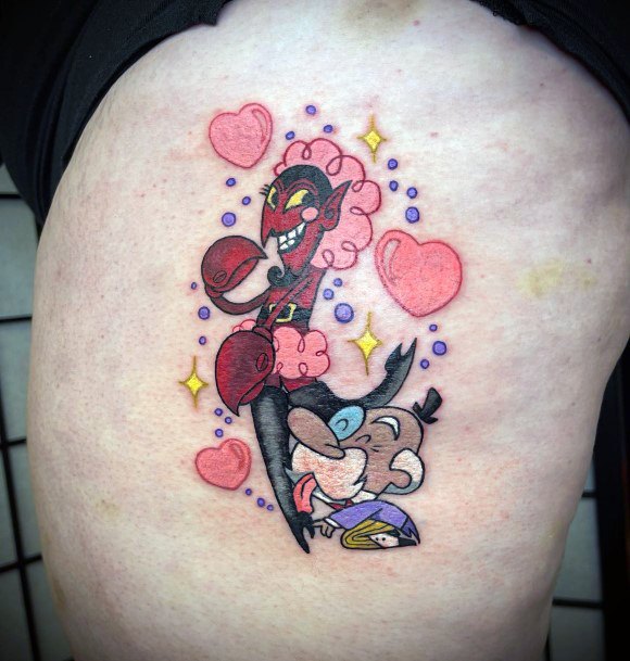 Elaborate Styles For Womens Powerpuff Girls Tattoo