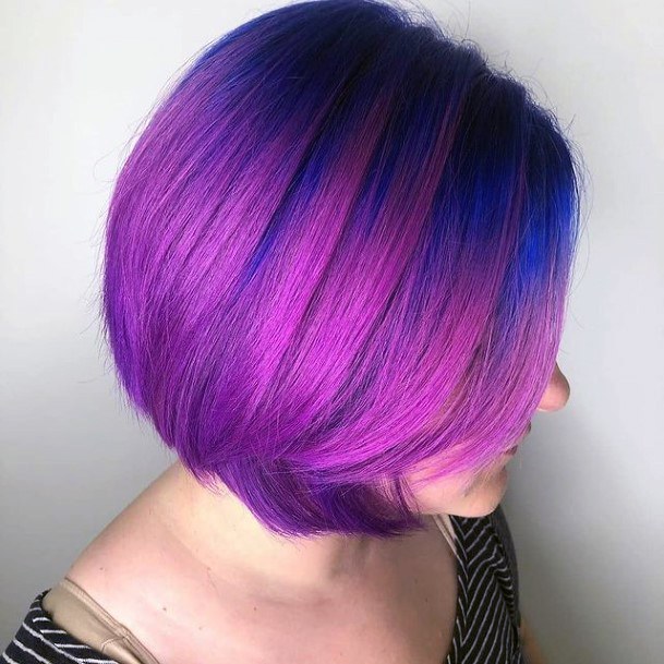 Elaborate Styles For Womens Purple Ombre Hairstyles