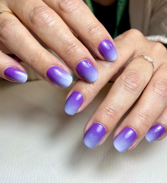 Elaborate Styles For Womens Purple Ombre Nail