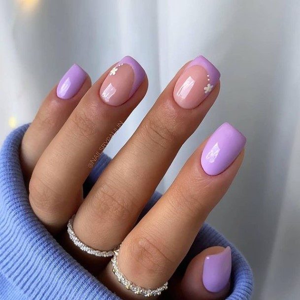 Elaborate Styles For Womens Purple Summer Nail