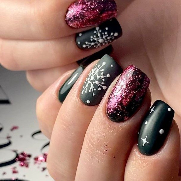 Elaborate Styles For Womens Red Glitter Nail