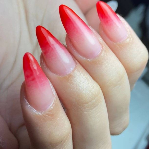 Elaborate Styles For Womens Red Ombre Nail