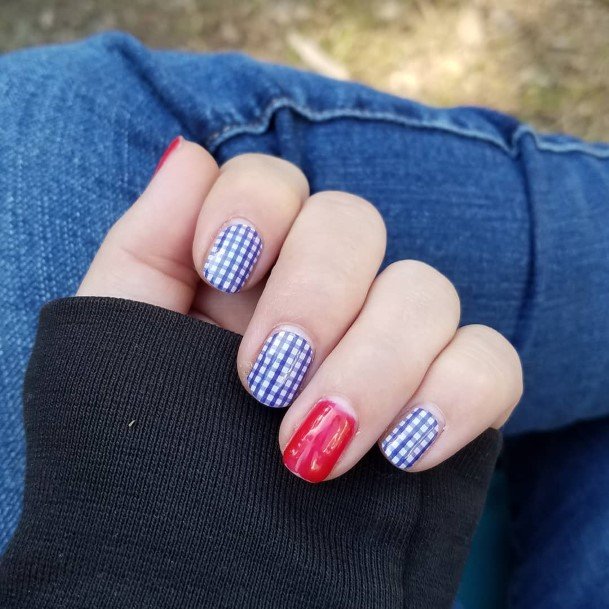 Elaborate Styles For Womens Red White And Blue Nail