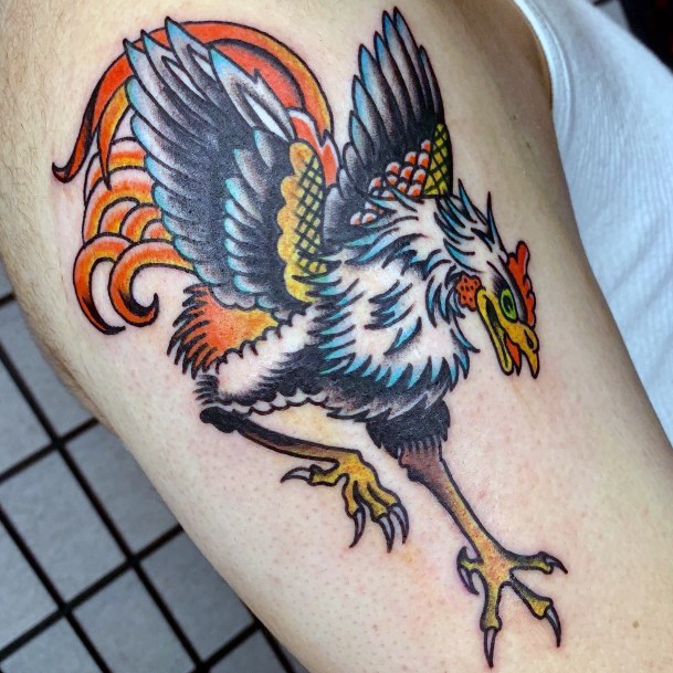 Elaborate Styles For Womens Rooster Tattoo