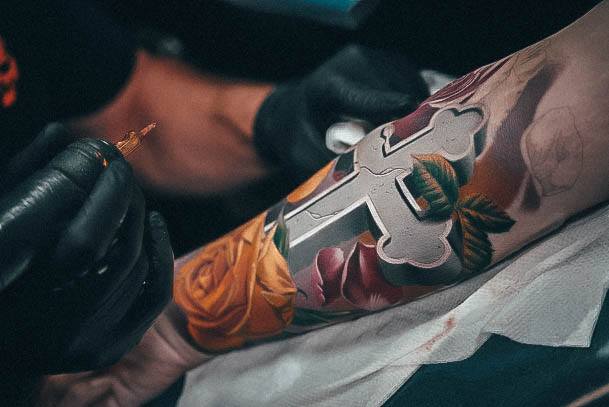 Elaborate Styles For Womens Rose Forearm Tattoo