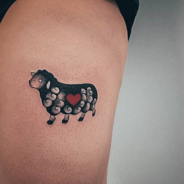 Elaborate Styles For Womens Sheep Tattoo