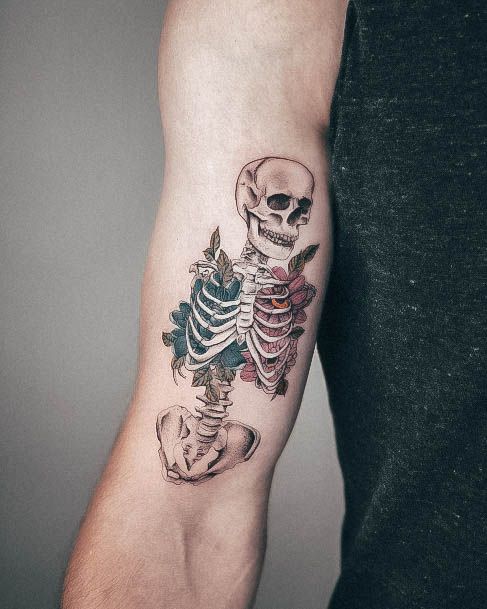 Elaborate Styles For Womens Skeleton Tattoo