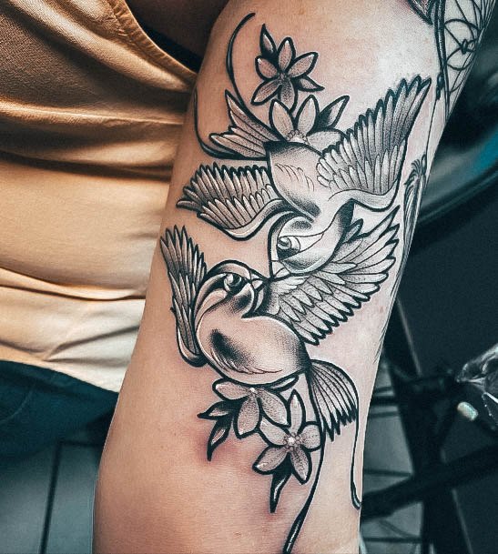 Elaborate Styles For Womens Small Sparrow Tattoo