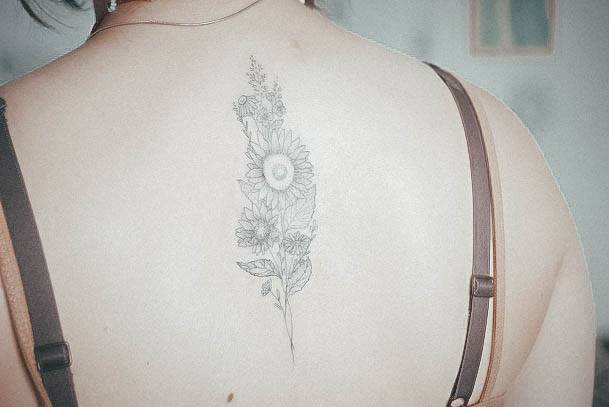 Elaborate Styles For Womens Small Sunflower Tattoo